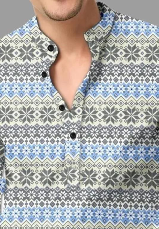 Men's Printed Spread Collar Casual Shirt Multicolor bqu5q7-dm