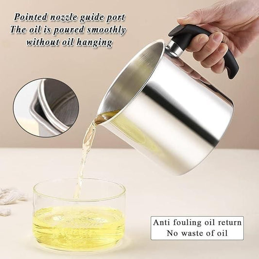 Stainless Steel Oil Pot With Filter & Lid bqu5q7-dm