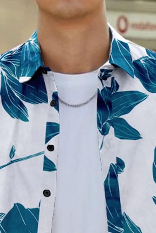 Men's Printed Half Sleeves Regular Collar Casual Shirt bqu5q7-dm