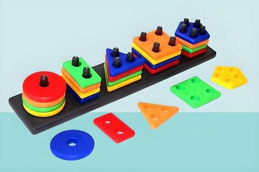 Geometric Stacker Shape Sorter Blocks bqu5q7-dm