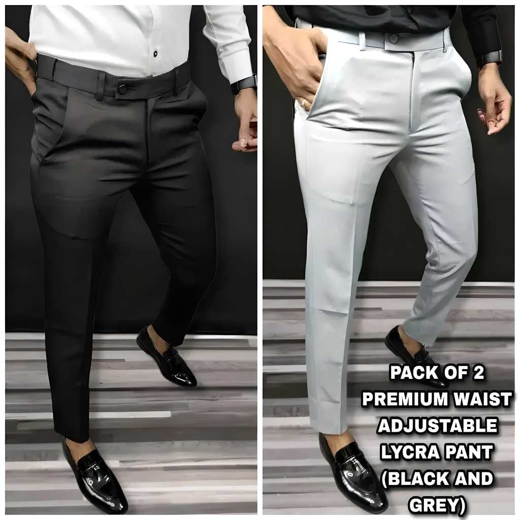 Premium Waist Adjustable Lycra Men's Trouser (Pack of 2) bqu5q7-dm