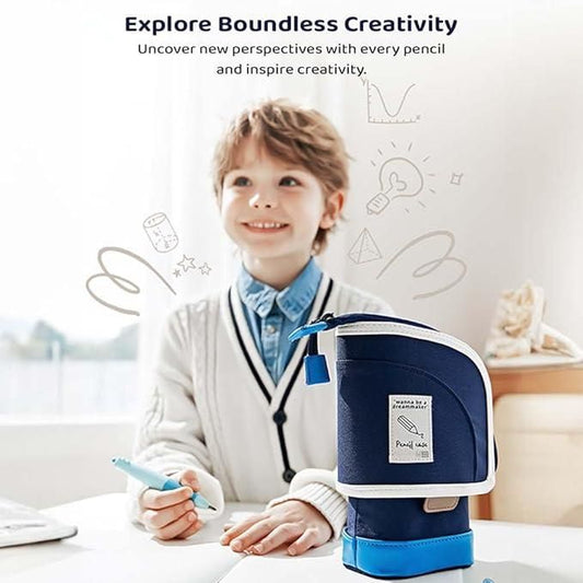 Large Capacity Vertical Pencil Cases Pouch Holder Stationery bqu5q7-dm