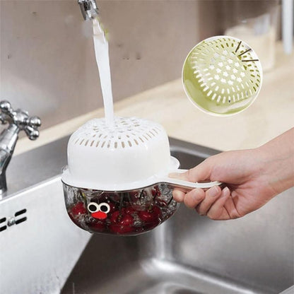 Strainer Dual-Layer Veggie & Fruit Draining Basket with Handle bqu5q7-dm