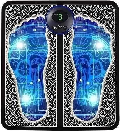 Foot Massager Feet Massage Machine ,Electronic Muscle Stimulator Massage Mat USB Rechargeable Massager (Black) bqu5q7-dm