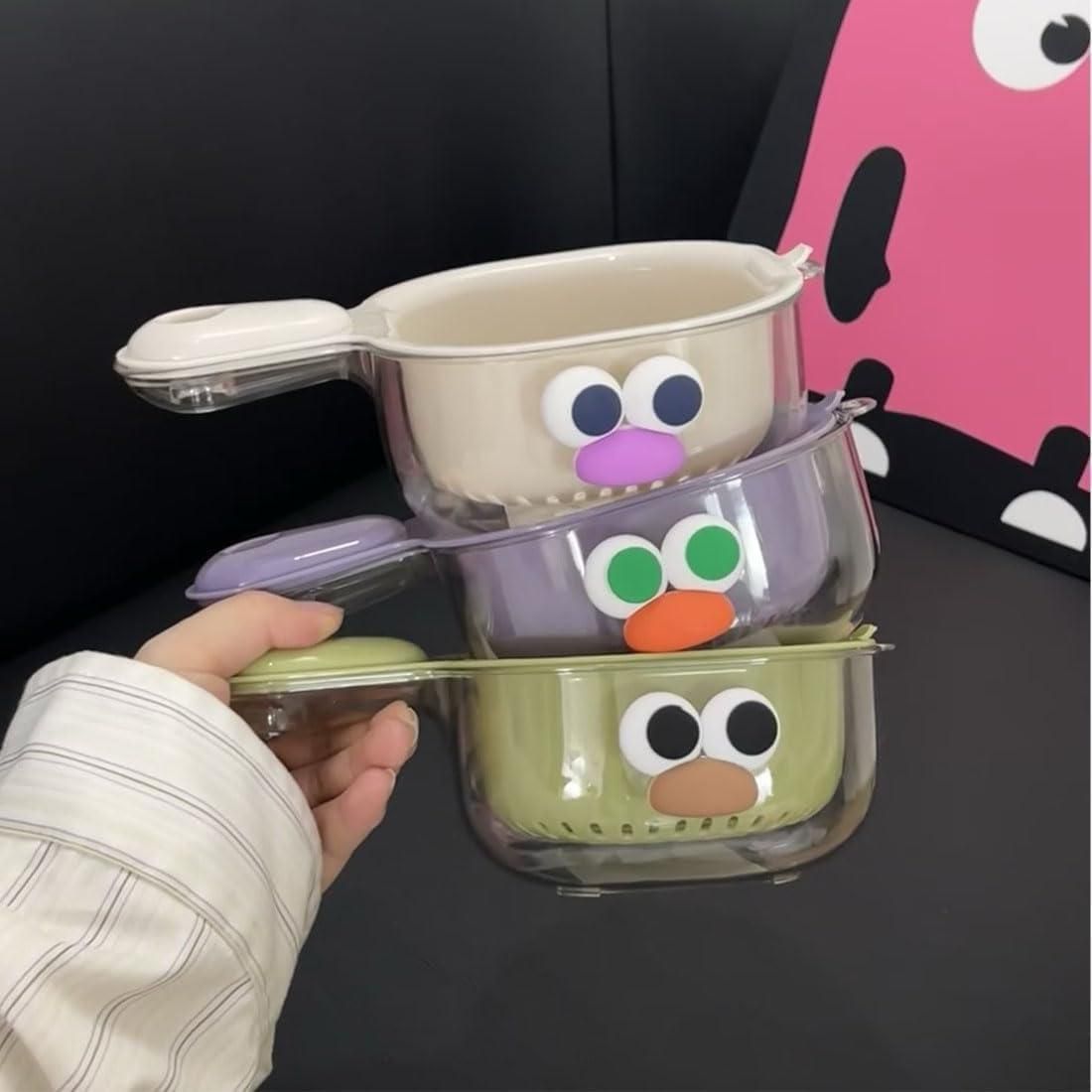 Strainer Dual-Layer Veggie & Fruit Draining Basket with Handle bqu5q7-dm