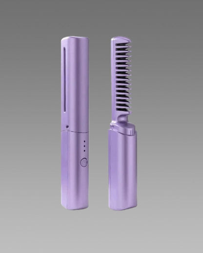 Meneflix Portable Mini Hair Straightener Cordless Rechargeable Mini Adjustable Hair Straightener Hot Comb bqu5q7-dm