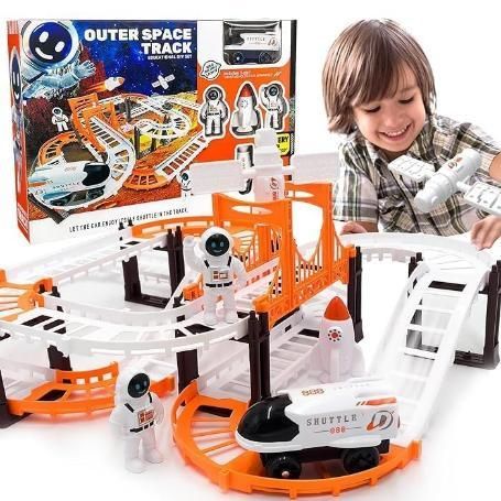 Astronaut Spaceship Track Set - Outer Space Toy Set for Kids bqu5q7-dm