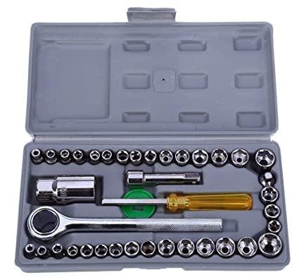 40 in 1 Pcs Multi-Purpose Socket Wrench Tool Kit for Repairing Socket Set bqu5q7-dm