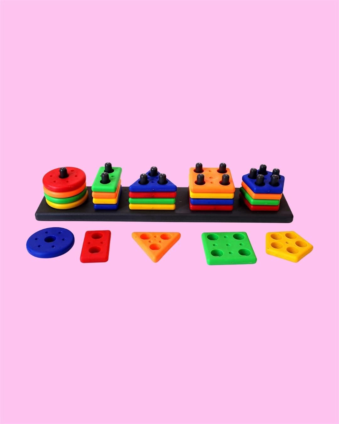 Geometric Stacker Shape Sorter Blocks bqu5q7-dm