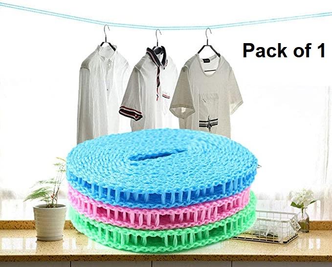 Rope-Portable Adjustable Dryer Line Windproof Non-Slip Clothesline for Camping Travel Indoor Outdoor  ( Pack of 1) bqu5q7-dm
