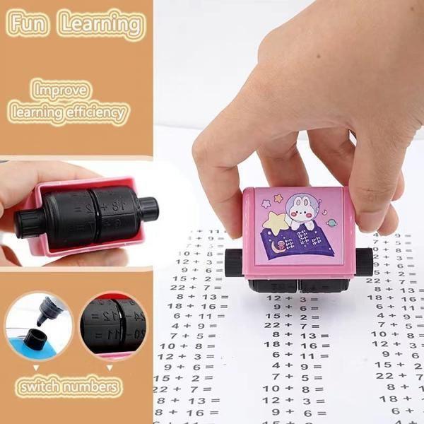 Birud Addition Stamps for Kids, Roller Design Teaching Stamp,Math Stamps Practice Tools bqu5q7-dm