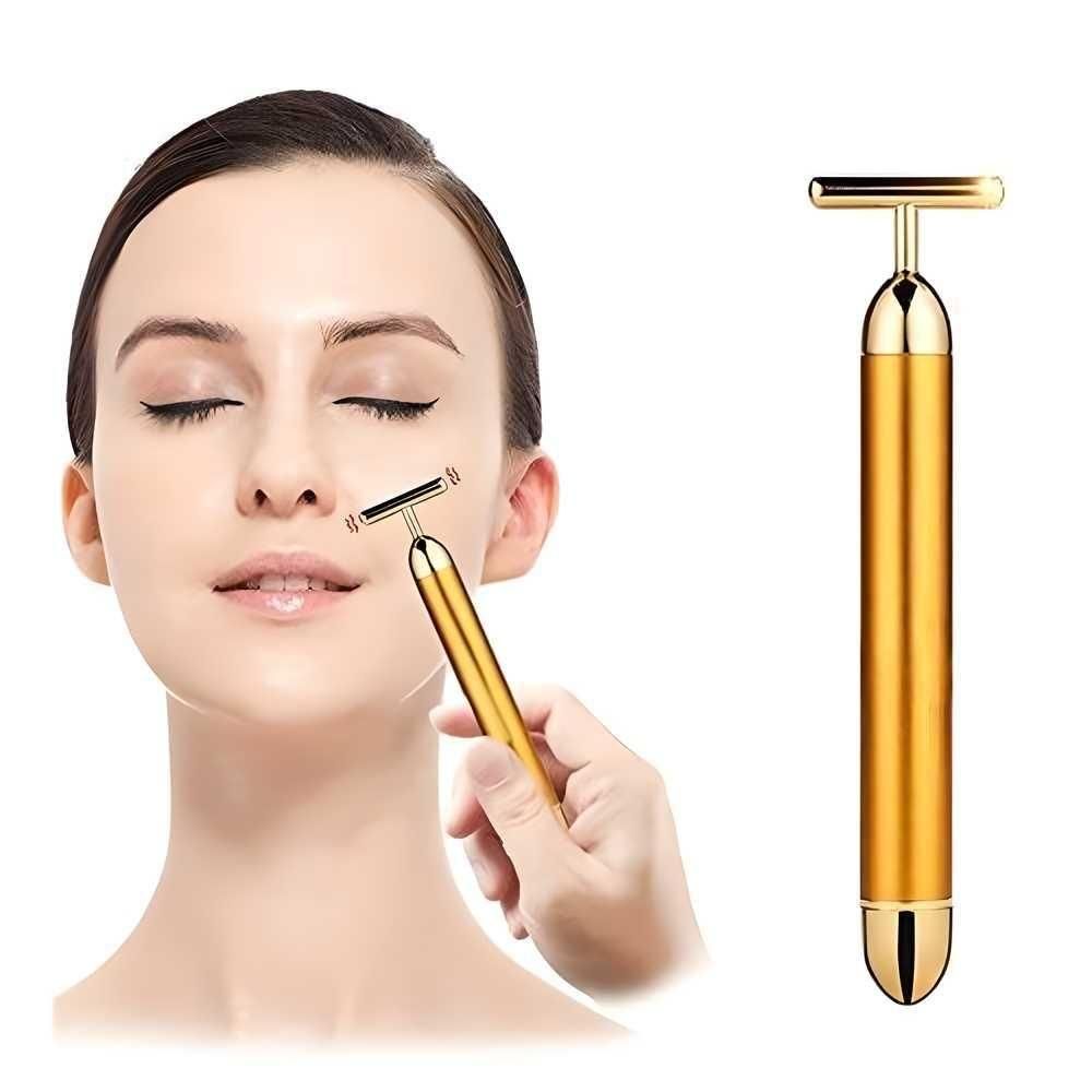 24K Gold Energy Beauty Bar Electric Facial Massage Roller bqu5q7-dm