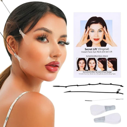 Face Lifting Wrinkles Tape 40PCS,Instant Face Neck and Eye Lifting sticker With Lifting Ropes Elastic Waterproof,V-line Makeup Tool to Hide Facial... bqu5q7-dm