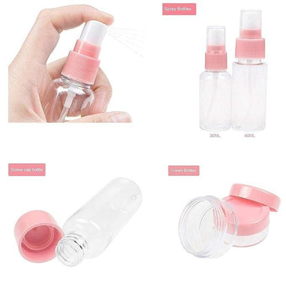 Portable Travel Cosmetics Bottles Plastic Pressing Spray Bottle for Makeup (Pack of 7) bqu5q7-dm