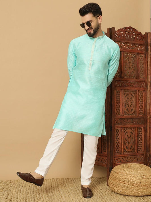 Men's Jacquard Solid Kurta Pyajama Set bqu5q7-dm