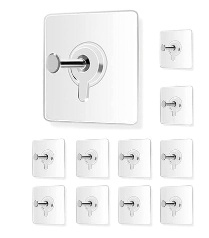 Self Adhesive Hooks for Wall Heavy Duty Strong Nail Free for Hanging Photo Frame Hook (Pack of 10) bqu5q7-dm