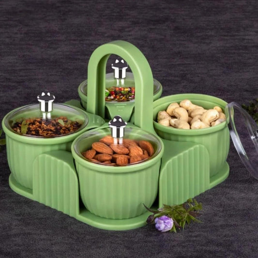 Multipurpose 4 pcs Storage Jar with Tray bqu5q7-dm