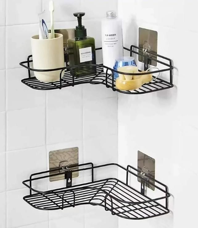 Corner Rack-Stainless Steel Self Adhesive Bathroom Shelf Corner Rack for Kitchen & Bathroom Shelves Bathroom bqu5q7-dm