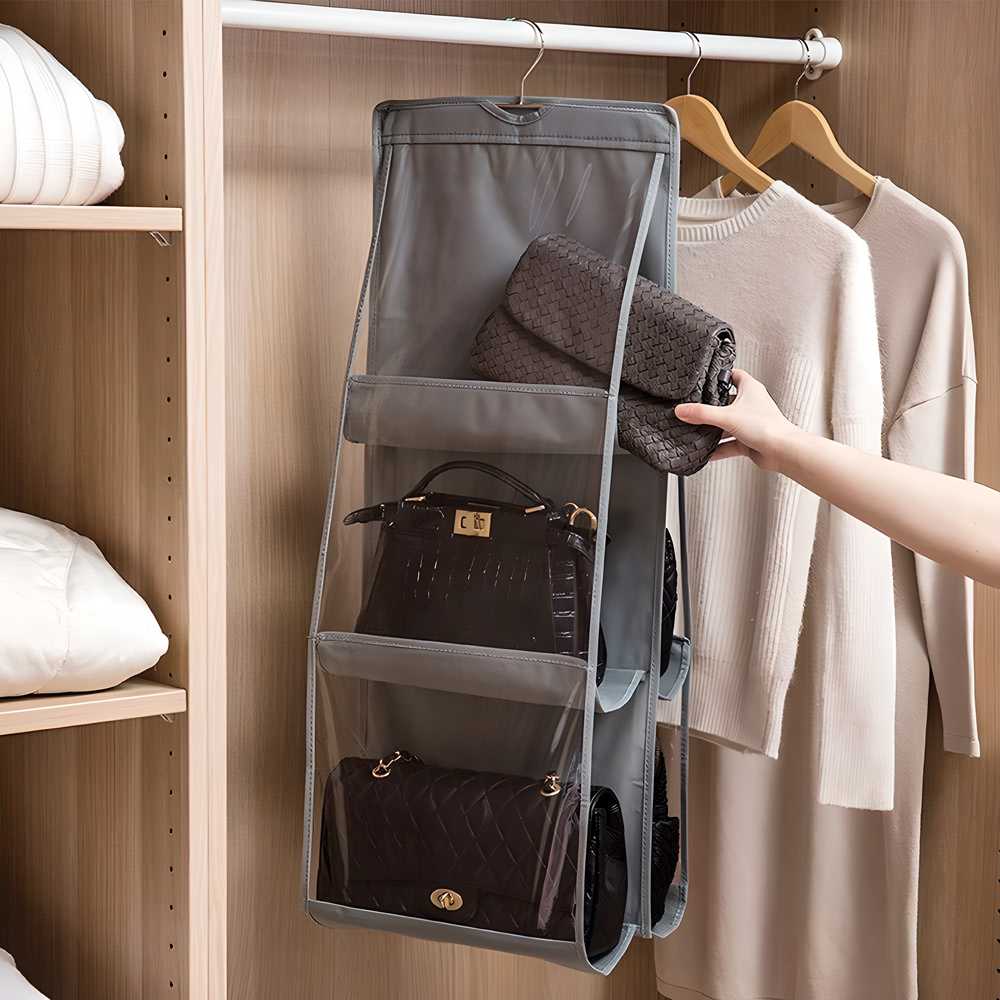 Hanging Handbag Organizer Storage Bag Wardrobe Closet for Purse, Clutch Pack of 2 bqu5q7-dm