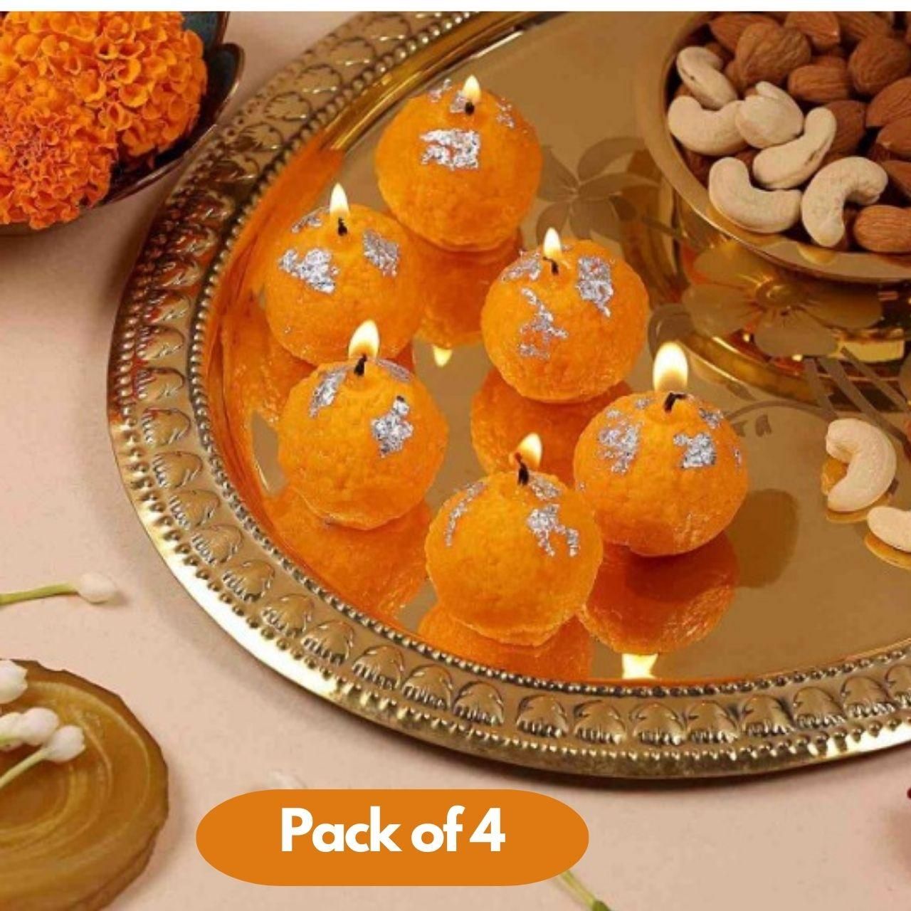 Laddoo Shape Candle Pack of 4 bqu5q7-dm