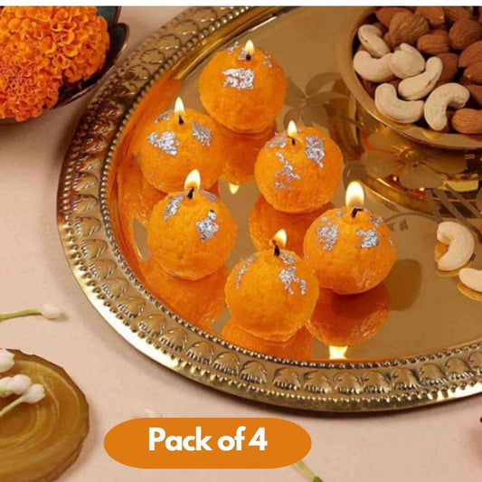 Laddoo Shape Candle Pack of 4 bqu5q7-dm