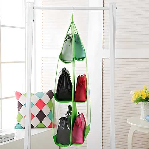 6 Pocket PVC Storage Organizer Hanging Bags bqu5q7-dm