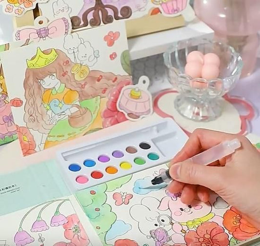 Cartoon Art Coloring Painting Set for Kid's bqu5q7-dm