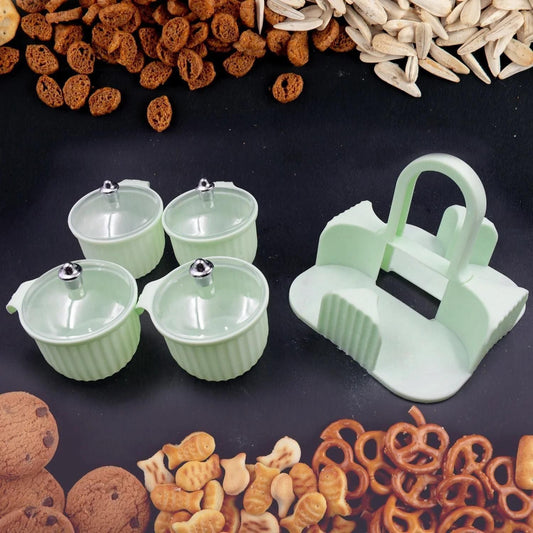Multipurpose 4 pcs Storage Jar with Tray bqu5q7-dm