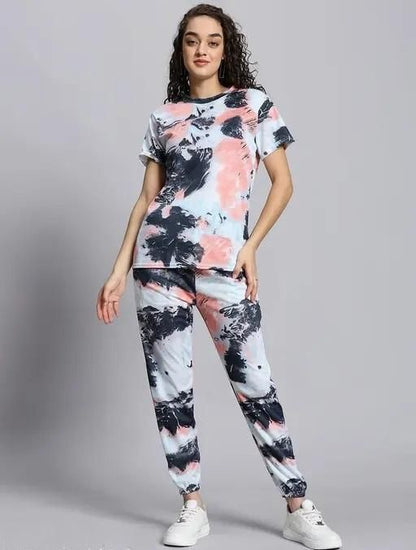 Women's Casual Tie Dye Print Night Suit bqu5q7-dm