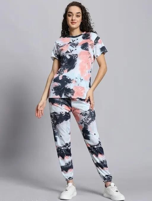 Women's Casual Tie Dye Print Night Suit bqu5q7-dm