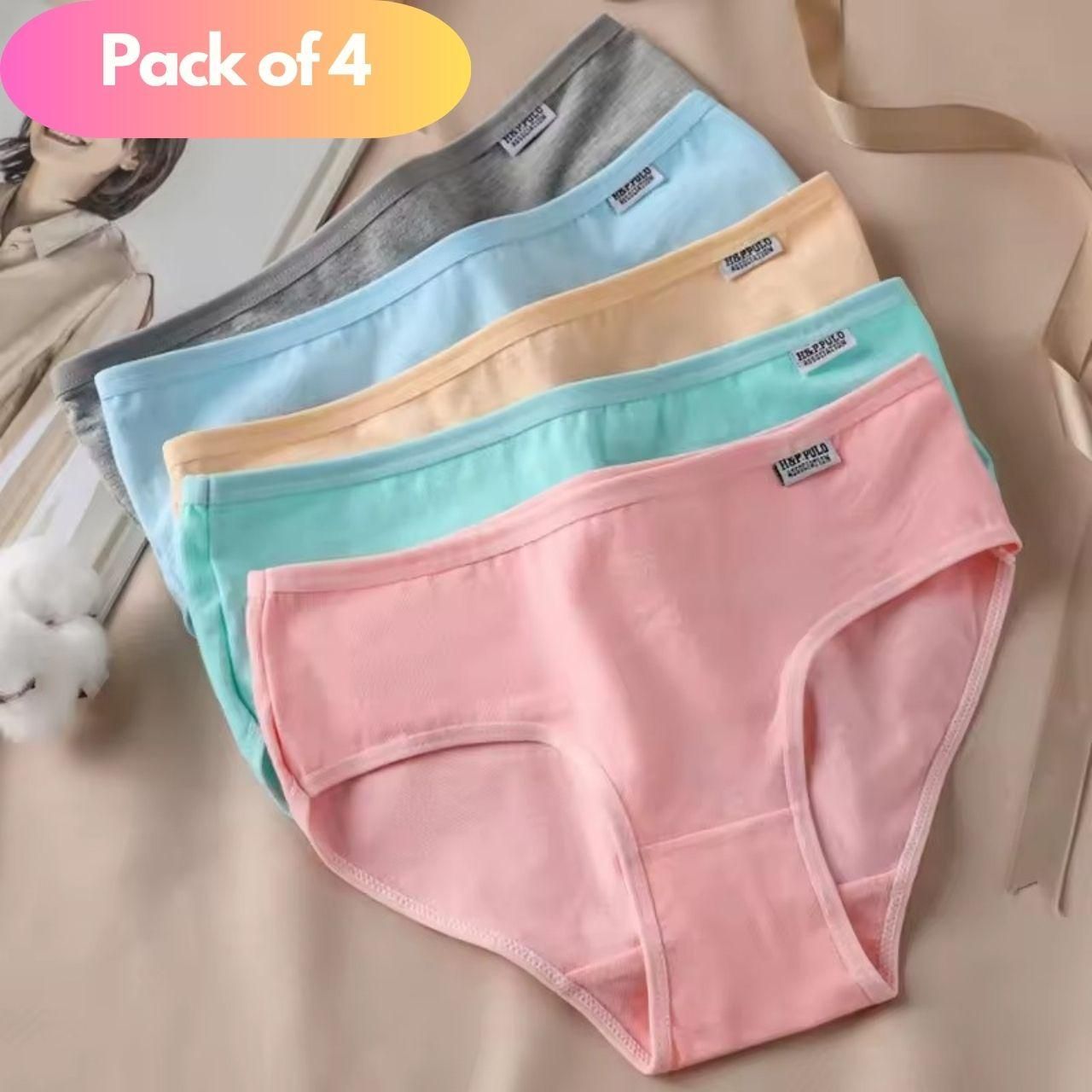 Women's Cotton Comfortable Underwear Pack of 4 bqu5q7-dm