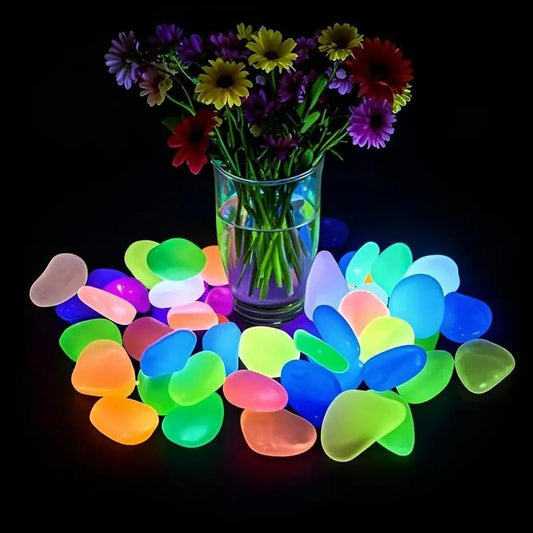 100pcs Artificial Mixed Color Glow Stones Fluorescent Rocks For Home Decor bqu5q7-dm