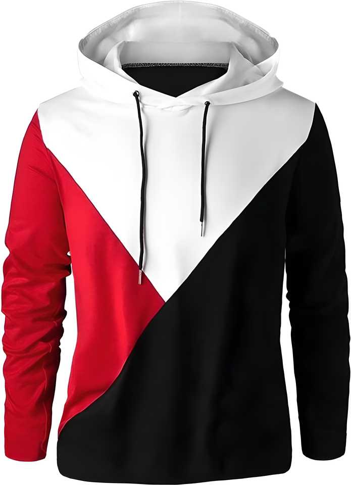 Cotton Blend Color Block Full Sleeves Hooded T-Shirt bqu5q7-dm