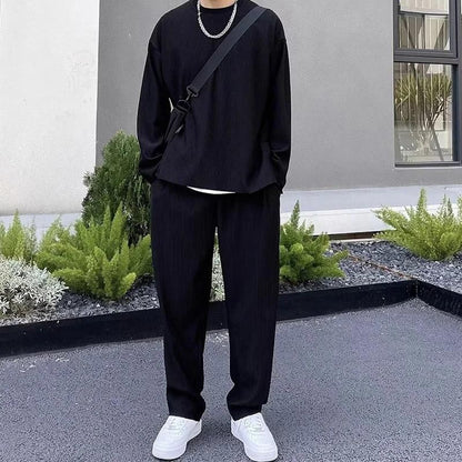 Men's Solid Round Neck Co-ord Set bqu5q7-dm