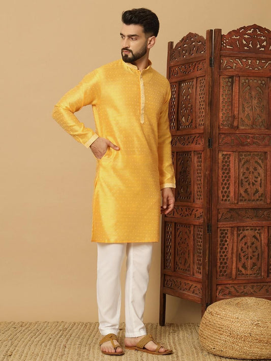 Men's Jacquard Solid Kurta Pyajama Set bqu5q7-dm