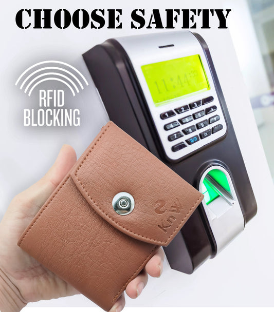 KnW Wallet Leather magnet brown bqu5q7-dm