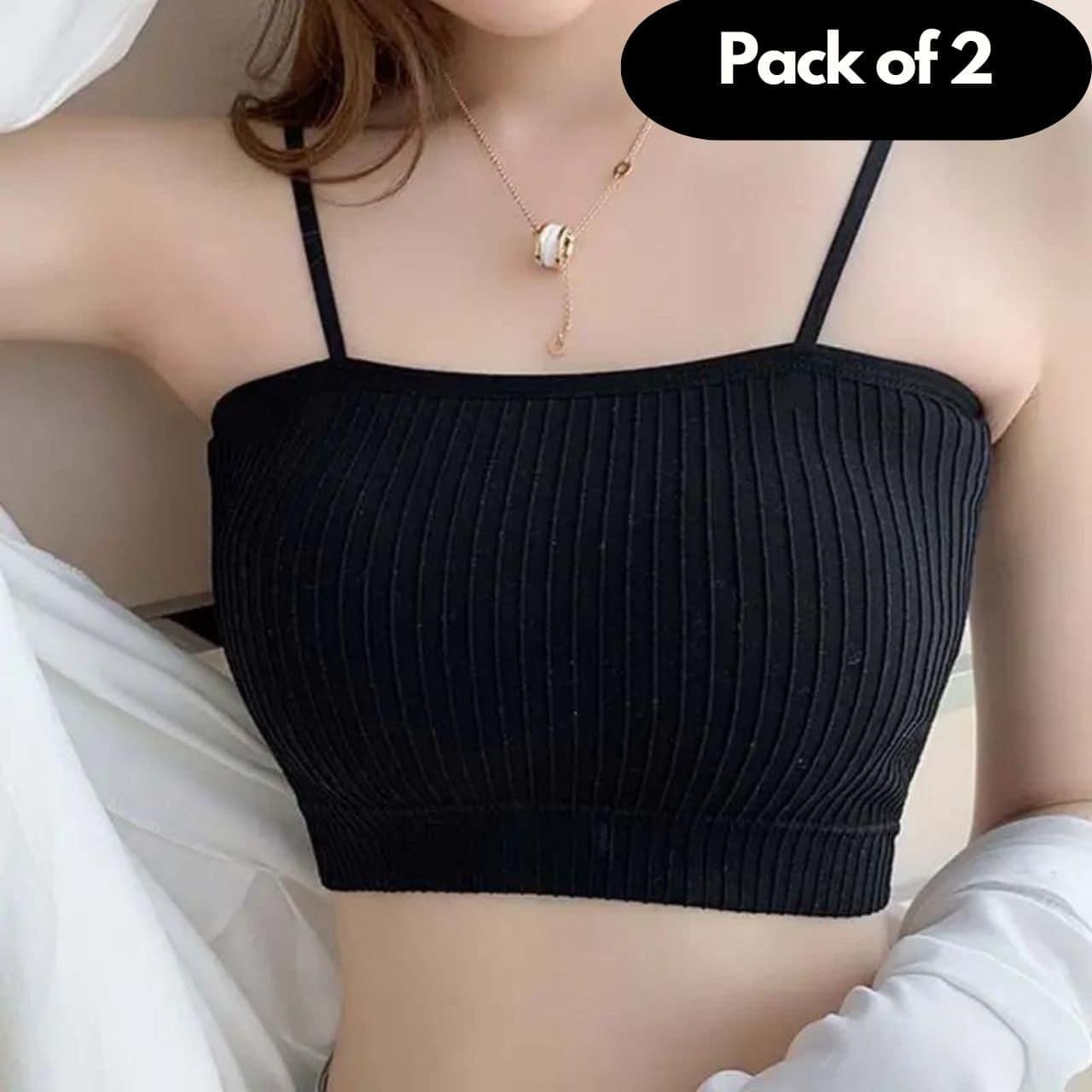 Seamless Silk Padded Bralette Bra Pack of 2 bqu5q7-dm