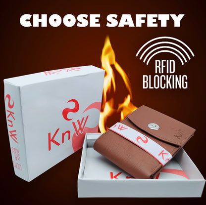 KnW Wallet Leather magnet brown bqu5q7-dm