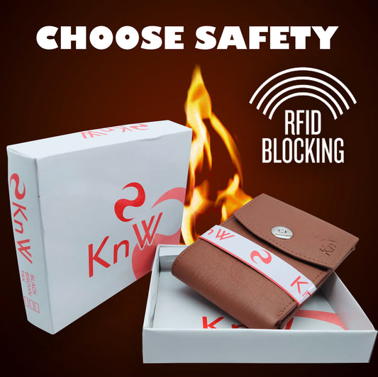 KnW Wallet Leather magnet brown bqu5q7-dm