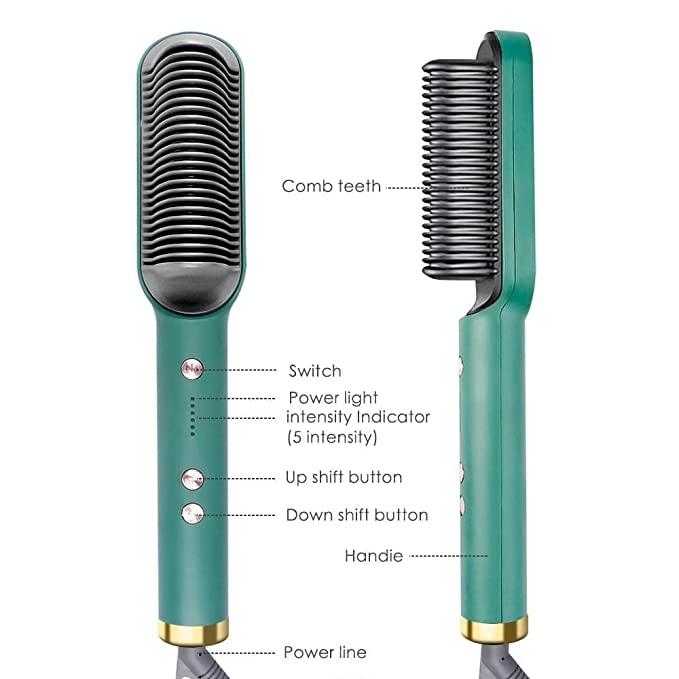 Professional Hair Straightener Tourmaline Ceramic Hair Curler Brush Hair Comb bqu5q7-dm