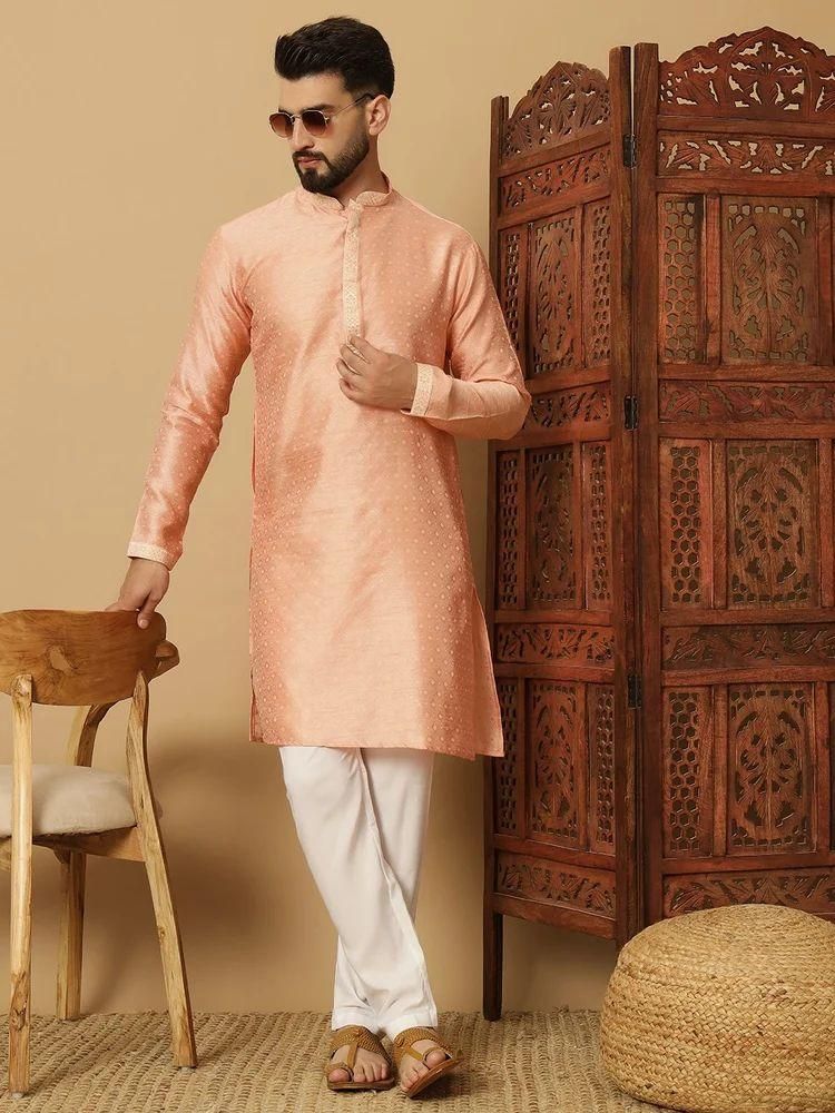 Men's Jacquard Solid Kurta Pyajama Set bqu5q7-dm