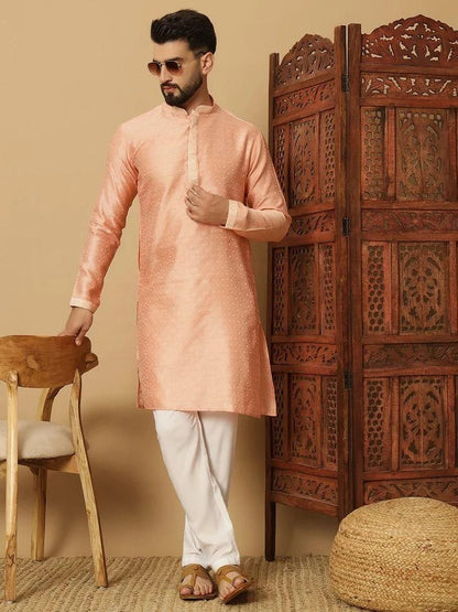 Men's Jacquard Solid Kurta Pyajama Set bqu5q7-dm
