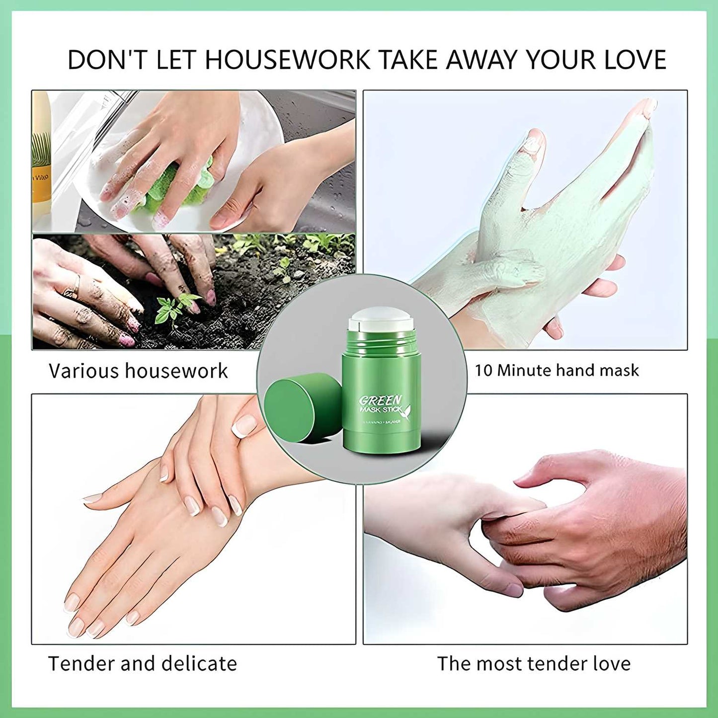 Green Tea Herbal Mask Stick Cream for Removes Blackheads bqu5q7-dm