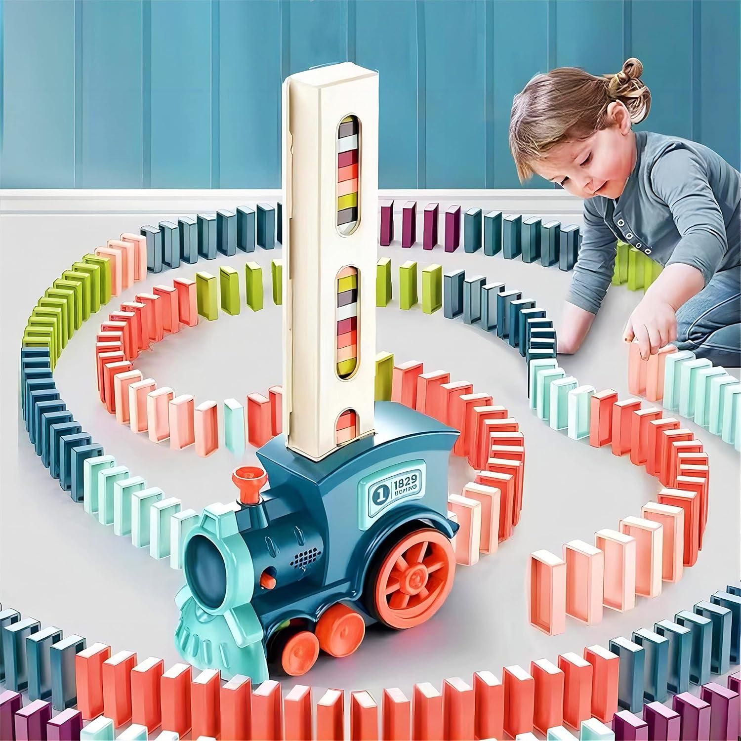 Train Toy Domino Set for Kids BPA Free Plastic with Sound Effects bqu5q7-dm