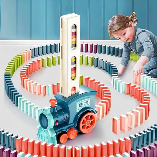 Train Toy Domino Set for Kids BPA Free Plastic with Sound Effects bqu5q7-dm