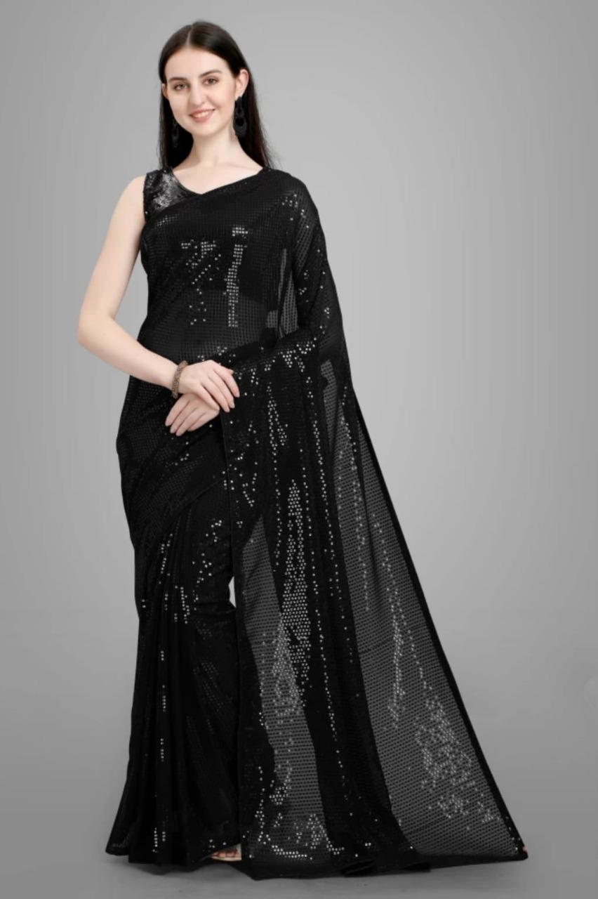 Trendy Sequins Work Georgette Saree(PL) bqu5q7-dm