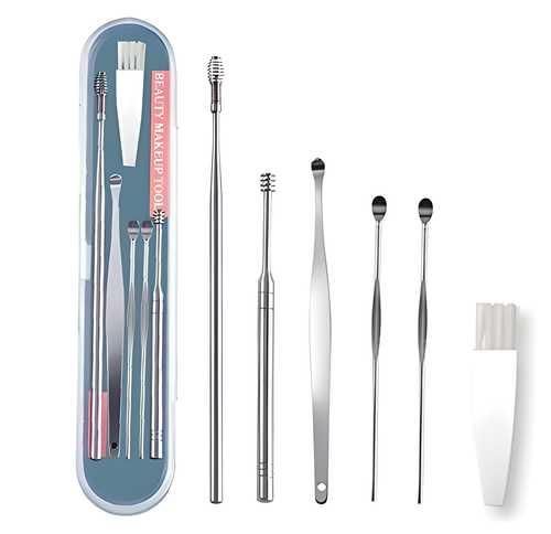 6 Pieces Ear Wax Removal Smooth Stainless Steel Kit bqu5q7-dm