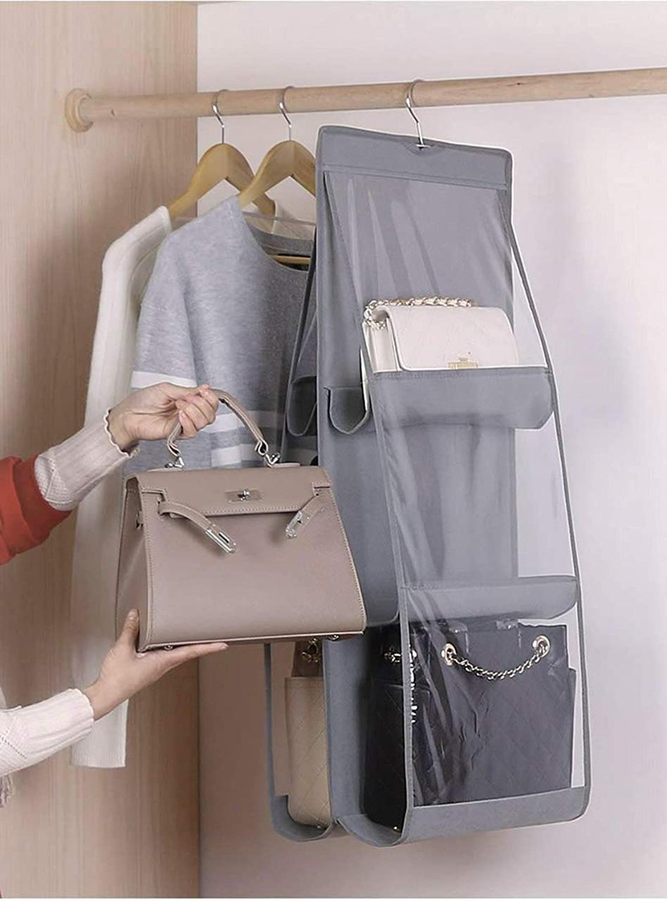 Hanging Handbag Organizer Storage Bag Wardrobe Closet for Purse, Clutch Pack of 2 bqu5q7-dm