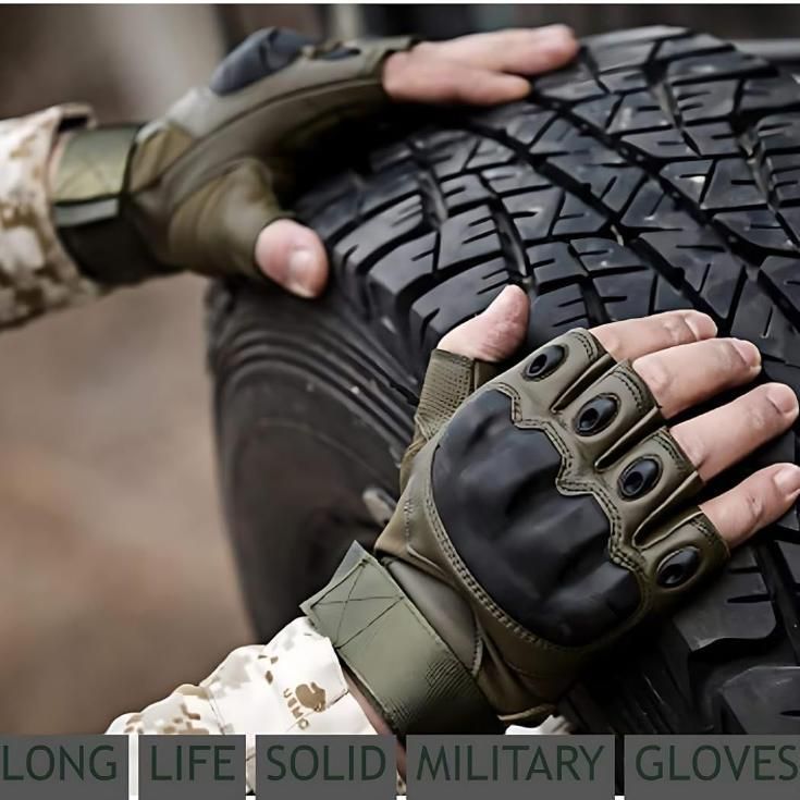Non-Slip Half Finger Rubber Knuckle Motorcycle Gloves bqu5q7-dm