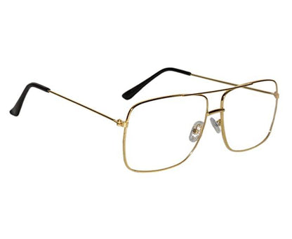 Unisex Clear Golden Retro Square Sunglass bqu5q7-dm